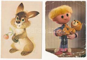 15 db MODERN motívum képeslap: mese, báb és rajzfilm / 15 modern motive postcards, cartoons, puppet films