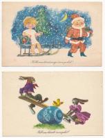 10 db MODERN Képzőművészeti Alap grafikai üdvözlő motívum képeslap / 10 modern graphic greeting motive postcards