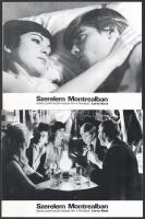 ,,Szerelem Montreálban" című kanadai film jelenetei és szereplői, 11 db vintage produkciós filmfotó, a használatból eredő (esetleges) kisebb hibákkal, nyomdatechnikai eljárással, kartonra, egyoldalas nyomással szokszorosítva, 18x24 cm