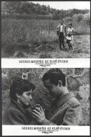 cca 1984 ,,Szerelmespár az első évben című csehszlovák film jelenetei és szereplői, 13 db vintage produkciós filmfotó, a használatból eredő (esetleges) kisebb hibákkal, ezüst zselatinos fotópapíron, 18x24 cm