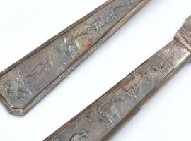 Ezüst (Ag) keresztelőkészlet, jelzett, nettó: 100 g. Dobozban, doboz felújításra szorul. / Silver ba...