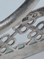 Ezüst (Ag) Art Deco kínáló, jelzett, nettó: 228 g. , 28,5x19x19 cm