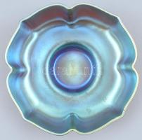 Lötz szecessziós kínáló, irizáló fújt üveg, szép állapotban. Jelzés nélkül. Hibátlan. Ausztria 1900 ...