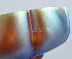 Lötz szecessziós kínáló, irizáló fújt üveg, szép állapotban. Jelzés nélkül. Hibátlan. Ausztria 1900 ...