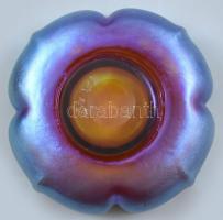 Lötz szecessziós kínáló, irizáló fújt üveg, szép állapotban. Jelzés nélkül. Hibátlan. Ausztria 1900 ...