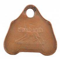 1914. "Pola 1914" kétoldalas bronz kutyabárca "155" számmal. Pola (ma Pula) horv...