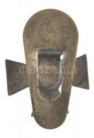 1940. "Nemzetvédelmi Kereszt" ezüstözött bronz miniatűr gomblyukjelvénye T:2 ezüstözés lek...