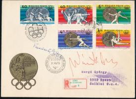 1976 Montreali olimpia aranyérmeseinek Németh Miklós, Tordasi Ildikó aláírásai olimpia FDC-n