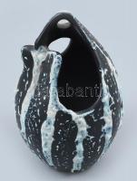 Retró kerámia váza, jelzés nélkül, hibátlan, m: 16,5 cm
