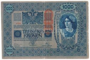 Ausztria 1919. (1902) 1000K "1911 47022" függőleges "DEUTSCHÖSTERREICH" felülbél...