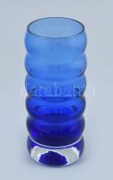 Skandináv design kék váza, jelzés nélkül, hibátlan, m: 19 cm