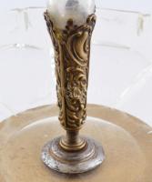 Nagy méretű aufsatz, puttókkal. aranyozott spiáter, kristály. d: 30 cm, m: 53 cm