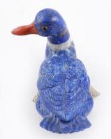 Lapis Lazuli, kézzel faragott kacsa, jelzés nélkül, hibátlan, m: 7 cm, d: 9 cm (gyűjtői ritkaság)
