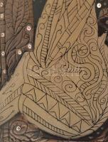 Jelzés nélkül: Királylány. Tűzzománc, fakeretben. 30x15 cm