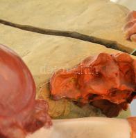 Szecessziós, figurális, asztali dísz, hidegen festett majolika, Jelzett: Made in Austria, hibátlan, ...