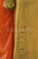 Szecessziós, figurális, asztali dísz, hidegen festett majolika, Jelzett: Made in Austria, hibátlan, ...