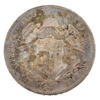 1869KB 1Ft Ag "Ferenc József / Angyalos címer" jelvénnyé alakítva T:2- patina, karc Hungary 1869KB 1 Forint Ag "Franz Joseph" refurbished as badge C:VF,F patina, scratch Huszár: 2136., Unger III.: 1463.a, Adamo M15