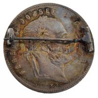 1869KB 1Ft Ag "Ferenc József / Angyalos címer" jelvénnyé alakítva T:2- patina, karc
Hunga...