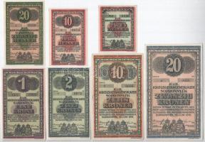 Sopronnyék / hadifogolytábor 1916. június 16. 2f-20K (7xklf) arab sorozat- és sorszám, az egyiken &q...