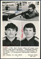 1980 Moszkvai olimpia 3 érmesének aláírásai fotón: Varga Károly, Növényi Norbert, Kocsis Ferenc MTI sajtófotón