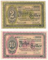 Boldogasszony / Hadifogolytábor 1916. május 1. 2f + 10f arab sorozat- és sorszámmal, az egyik "...