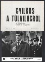 cca 1968 ,,Gyilkos a túlvilágról című csehszlovák bűnügyi film jelenetei és szereplői, 11 db vintage produkciós filmfotó, a használatból eredő (esetleges) kisebb hibákkal, ezüst zselatinos fotópapíron, + hozzáadva 1 db szöveges kisplakát, 18x24 cm