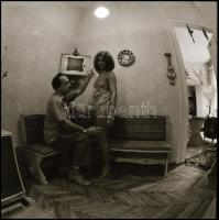 cca 1979 előtti felvételek a partiképes lányok, asszonyok feliratú dobozból, 13 db vintage NEGATÍV, ...