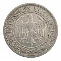 Németország / Weimari Köztársaság 1931A 50pf Ni T:2 Germany / Weimar Republic 1931A 50 Pfennig Ni C:...