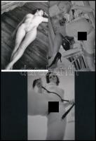 Eltérő időben készült szolidan erotikus felvételek, 5 db mai nagyítás különféle forrásokból, 15x10 cm