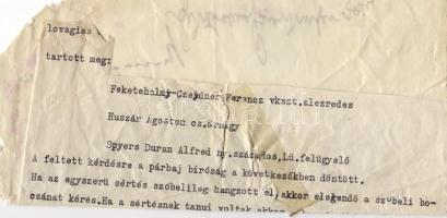 Magyarország Feketehalmy-Czeidner alezredes aláírása hiányos okmányon