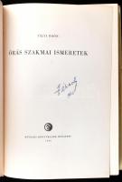 Vályi Ödön: Órás szakmai ismeretek. Bp., 1960., Műszaki. Kiadói egészvászon-kötés, kiadói sérült, ré...
