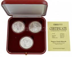 DN "Magyar-török háborúk szett" kétoldalas ezüstözött Cu-Ni emlékérem sorozat dísztokban, ...