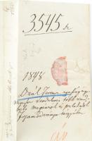 1848 július 9. Deák Ferenc igazságügyminiszter autográf aláírással ellátott levele Bereg vármegyének...