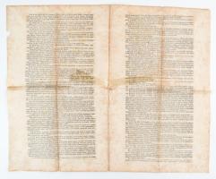 1849 A Magyar Nemzet Függetlenségi Nyilatkozata. Folio. A magyar forradalom és szabadságharc alatt a...