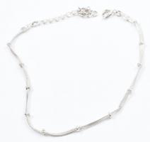 Ezüst(Ag) fantáziaszemes bokalánc, jelzett, h: 21-27 cm, nettó: 3 g