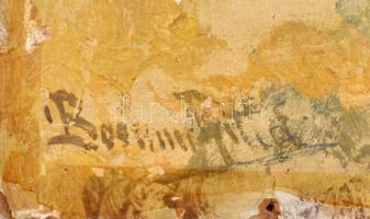 Boemm Ritta (1868-1948): Udvar, 1910 körül. Akvarell, karton. Jelezve balra lent. Hátoldalán korabel...