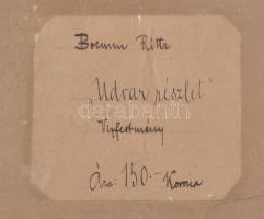 Boemm Ritta (1868-1948): Udvar, 1910 körül. Akvarell, karton. Jelezve balra lent. Hátoldalán korabel...