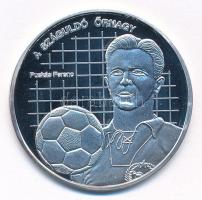 DN "Nemzetünk nagyjai - Puskás Ferenc" kétoldalas Ag emlékérem tanúsítvánnyal (10,37g/0.999/35mm) T:PP kis patina