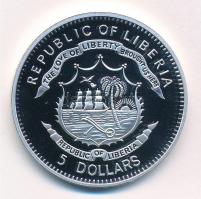 Libéria 2011. 5$ Cu "Nagy Hadvezérek - Hernán Cortes" multicolor festéssel, kapszulában T:...