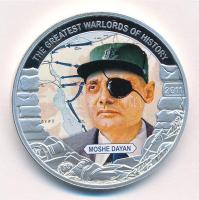 Libéria 2011. 5$ Cu "Nagy Hadvezérek - Moshe Dayan" multicolor festéssel, kapszulában T:PP...