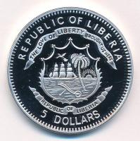 Libéria 2011. 5$ Cu "Nagy Hadvezérek - Moshe Dayan" multicolor festéssel, kapszulában T:PP...