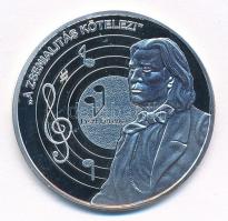 DN "Nemzetünk nagyjai - Liszt Ferenc" kétoldalas Ag emlékérem tanúsítvánnyal (10,37g/0,999/35mm) T:PP ujjlenyomat