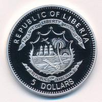 Libéria 2009. 5$ Cu "Nagy Hadvezérek - Attila hun király" multicolor festéssel, kapszulába...