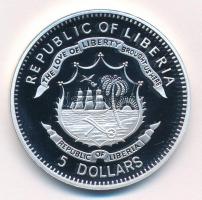 Libéria 2009. 5$ Cu "Nagy Hadvezérek - Ján Žižka" multicolor festéssel, kapszulában T:PP
...