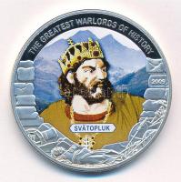 Libéria 2009. 5$ Cu "Nagy Hadvezérek - Szvatopluk" multicolor festéssel, kapszulában T:PP Liberia 2009. 5 Dollars Cu "The Greatest Warlords of History - Svatopluk" with multicolor picture, in capsule C:PP