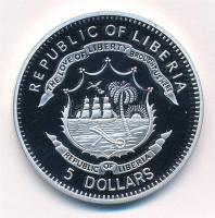 Libéria 2009. 5$ Cu "Nagy Hadvezérek - Oroszlánszívű Richárd" multicolor festéssel, kapszu...