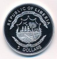 Libéria 2009. 5$ Cu "Nagy Hadvezérek - Nagy Sándor" multicolor festéssel, kapszulában T:PP...