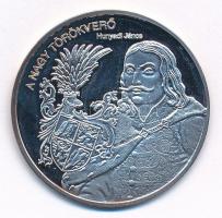 DN "Nemzetünk nagyjai - Hunyadi János" kétoldalas Ag emlékérem tanúsítvánnyal (10,37g/0,999/35mm) T:PP patina, ujjlenyomat