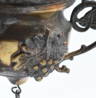 Örökmécs, fém, üveg betéttel, kopott, m: 35 cm