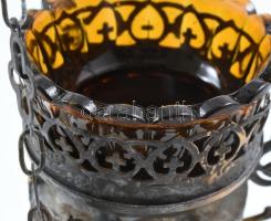 Örökmécs, fém, üveg betéttel, kopott, m: 35 cm